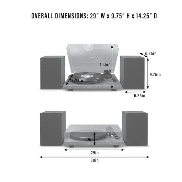 Crosley C62BWA Bluetooth Turntable with Speakers, Anti-Skate Belt Drive, Walnut - Picture 6 of 9